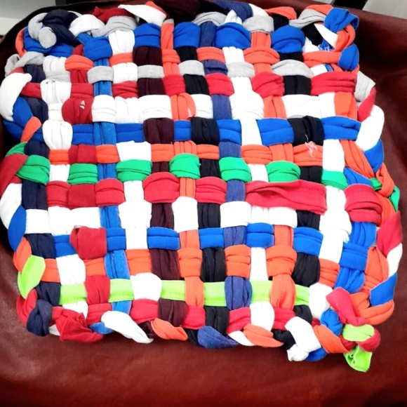 Tshirt Rag Rug Colorful Cotton Handmade Boho Rug Multicolor - Picture 2 of 2